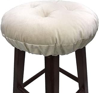 Augld Bar Stool Cushion Soft Velvet Padded Round Stool Cover 13 Inch Velvet Beige