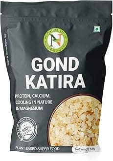 NatureVit Pure Gond Katira 100g (Edible Almond Gum) | High Cooling Properties | Natural Tragacanth Gum Superfood | Calcium · Magnesium · Protein
