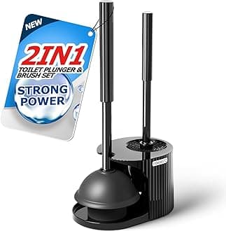 2 in 1 Toilet Plunger and Brush Set，Extended Handle Plunger，Toilet Bowl Brush Plunger Set, Bathroom Cleaning Tools ，Toilet Brush Plunger Combo，Cleaning Brush，Bathroom Cleaning Supplies
