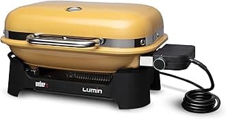 Lumin Portable Outdoor Electric Barbecue Grill for Small Spaces and Travel, Golden Yellow