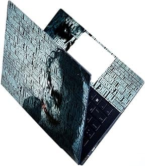 Full Laptop Skin Stickers HD Quality Sticker for Laptops Upto 15.6" (Dustproof|Waterproof|Scratchproof|Reusable) - Joker TXT FL EDS1