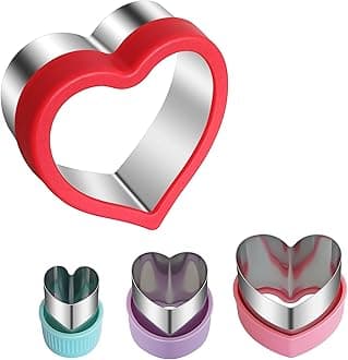 ALLTOP Heart-Shaped Cookie Cutter Set - 4 Size Biscuit Cutter for Valentine's Day Baking, Donut, English Muffin, Dessert,and More