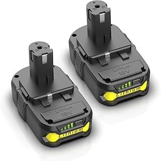 - 4.0Ah Replacement for Ryobi 18V Battery 2 Pack, Compatible with Ryobi 18Volt P102 P108 P103 P107 P109 ONE+ Cordless Tools