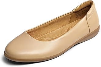 Women’s Comfortable Ballet Shoes with Arch Support, Ladies' Dressy Work Flats, Round Toe Slip on Office Shoes