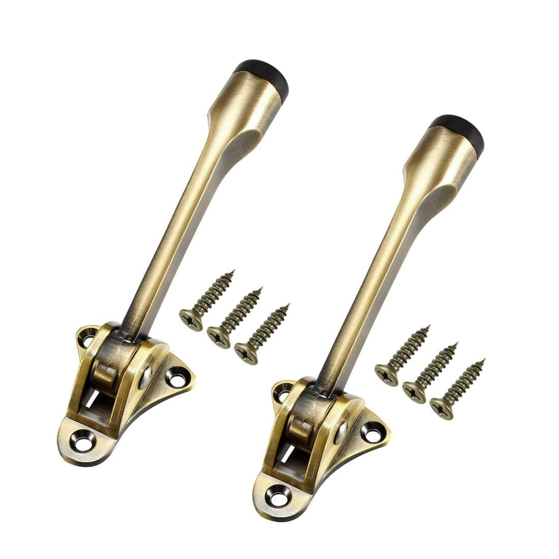 Kickdown Door Stopper Easy-Step Pedal Kick Down Door Stop Zinc Alloy Bronze Tone 2Pcs