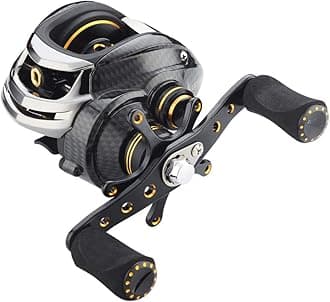 Baitcasting Reels, 17+1BB Magnetic/Centrifugal Brake Systems Baitcaster Reel, High-Speed Gear Ratio 7.0 Ultra Smooth Low Profile Baitcast Fishing Reel