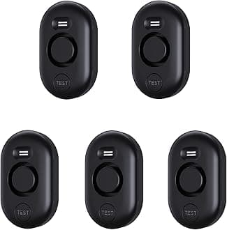 Water Leak Detector Sensor Alarm: Home Water Flooding Monitor Smart Sink Overflow Monitoring Adjustable Wet Moisture Alert Pipe Leakage Drip Detection Warning for Basement Floor (5 Sensor)