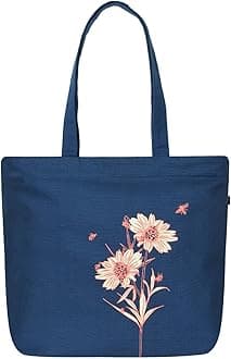 Large Canvas Tote Bag for Women, Tote Handbags for Women with Zipper & Inner Pocket for College, Shopping, Office