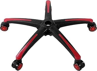 VEVOR Heavy Duty Office Chair Base Replacement, 28" with 5 Casters, Reinforced Legs, 2500 lbs Static Load, Black + Red