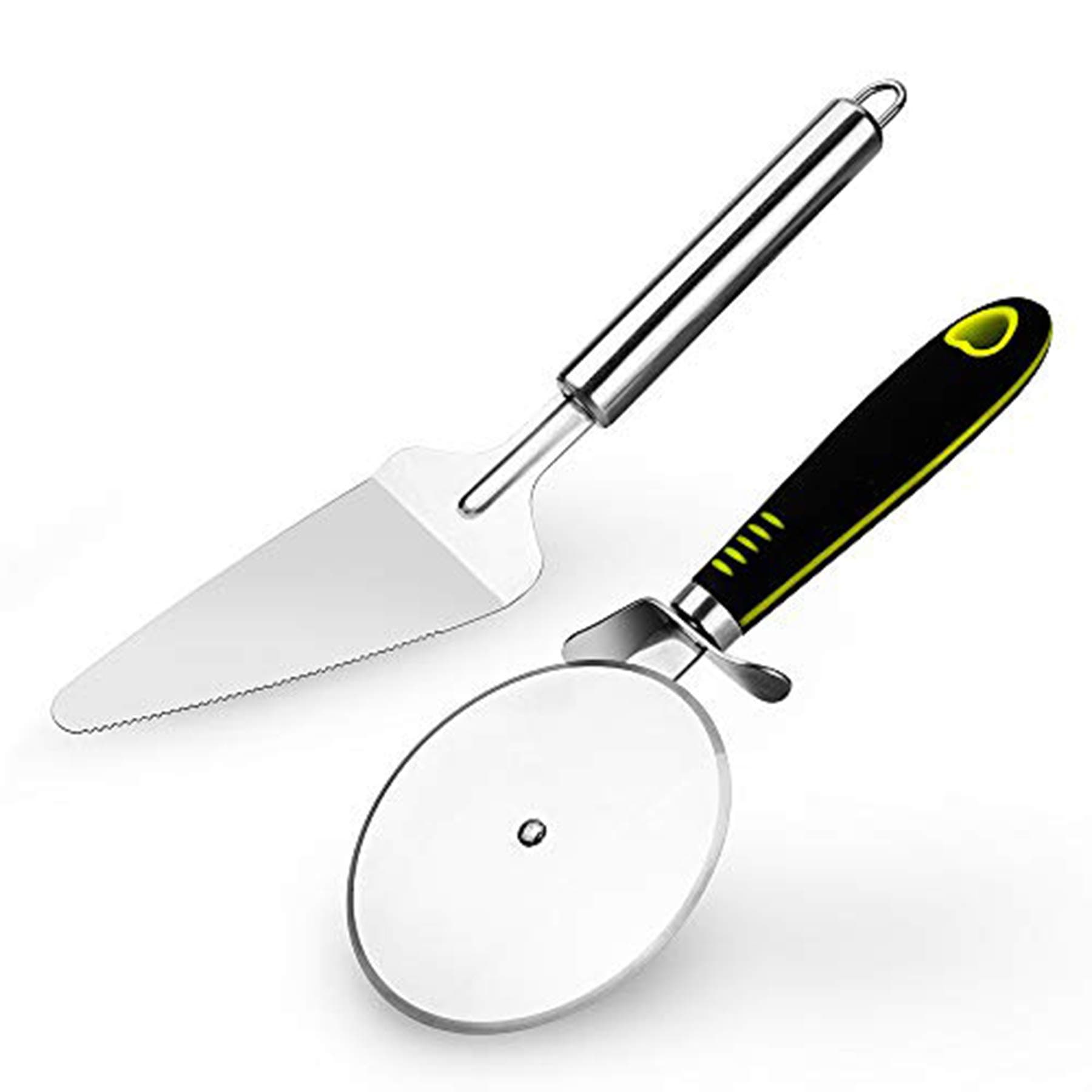2 Pack | 4" Pizza Cutter Wheel, Cake Pie Server Professional Cake Cutter | Premium Stainless Steel Blade | Cut, Slice and Clean with Ease | Cutters for Pizza, Pies, Dough, Fudge