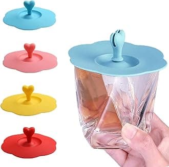 KASTWAVE 4-Pack Multicolored Silicone Cup Lids - Flexible, Airtight, and Dust-Proof Covers for Mugs and Teapots, Great for Coffee and Tea