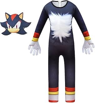 TBNRFrags Boys Sonic The Hedgehog Classic Childs Cosplay Costume Kids Game Fancy Dress Girls Jumpsuit