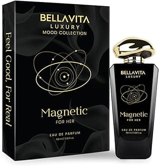Bellavita Luxury Magnetic for her Eau de Parfum | 100 ml (3.4 fl.oz.) | Perfume for Women | Floral-Gourmand, Cassis, Rose, and Caramel Notes | Long Lasting Women's Fragrance