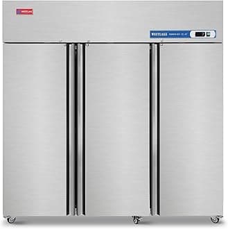 WESTLAKE 72" W Commercial Refrigerator 3 door 3 Section Stainless Steel Reach in Solid door Upright Fan Cooling 54 Cu.ft Cooler for Restuarant, Bar, Shop, etc