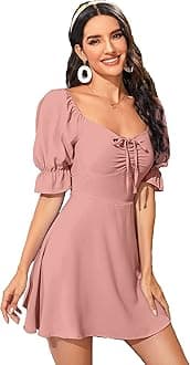 AahwanWomen's & Girls' Black Solid Ruched Detail A-line Mini Dress