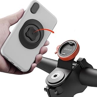 Bike Phone Mount,Mountain Bicycle Cell Phone Holder,Universal Aluminum Handlebar Stem Phone Clamp,Cycling Mobile Phone Clip,MTB Road Bike Quick Attach/Release 【Serie C - 1st Gen】-Orange