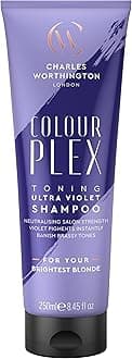 Charles Worthington ColourPlex Toning Ultra Violet Shampoo, Blonde Shampoo to Tone and Brighten, Purple Shampoo for Blonde Hair, Blonde Toner for Women and Men, Salon Shampoo for Blondes, 250 ml