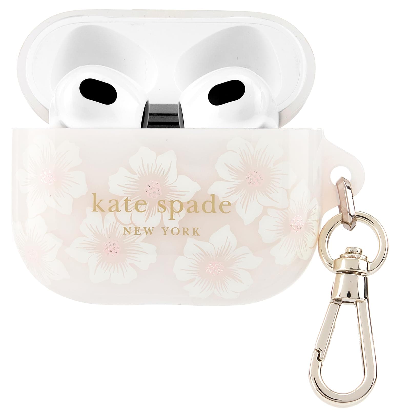 AirPods Protective Case with Keychain Ring - Hollyhock Cream, Compatible with Airpods 3rd Generation
