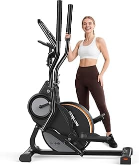 Elliptical Exercise Machine, 3-in-1 (Elliptical + Cardio Climber + Stair Stepper) Elliptical Machine for Home with 45°Incline, 15.5 in Stride, 16-Levals Resistance, Quiet Magnetic System
