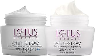 Lotus Herbals WhiteGlow Skin Whitening & Brightening Nourishing Day and Night Gel Cream Set (120g Pack of 2)