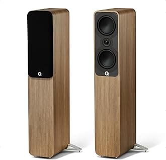 Q Acoustics 5040 Floorstanding Speaker Holme Oak (Single Speaker-Order Two Units) - 2 x 5 Mid/Bass Drivers, 1" Tweeter - Stereo System for Home Entertainment Center, Surround Sound TV/Record Player