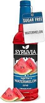 Syruvia Sugar-Free Watermelon Syrup, Flavored Syrup for Drinks, Cocktails, Lemonades, Iced Teas, and Desserts – 25.4 fl oz