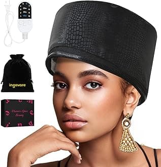 Heat Cap for Deep Conditioning, Thermal Cap for Hair Steamer Cap for Natural Hair Portable Electric Heat Hair Spa Cap for Home Use Pattern (Stone Pattern)