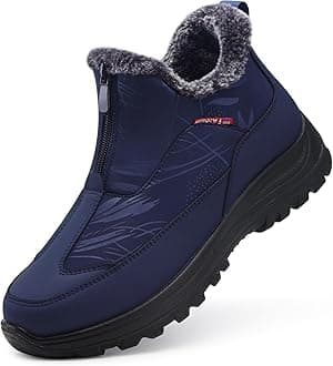 TEMOFON Winter Snow Boots for Women: Waterproof Warm Fur Lined Walking Outdoor Ankle Booties Slip on Snow Shoes Size 5-12