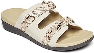 MEGNYA Supportive for, Casual Sandals, Memory Foam Comfortable Sandals for Women Khaki Size 7