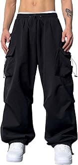 Mens Cargo Pants Stretch Track Pants Streetwear Pants Drawstring Cargo Work Pants for Men Fashion Hiking Trousers