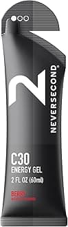 Neversecond C30 Energy Gel, Performance Nutrition & Hydration, Never2 Energy Gel for Ultra Triathlons, Cycling & Marathons (Berry Flavor, 12-Count Pack)