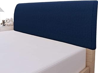 Stretch Bed Headboard Cover,Small Square Jacquard Headboard Slipcover, Dustproof Bed Head Cover for Bedroom (Twin,Navy)