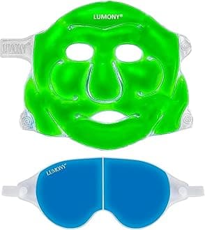 LUMONY® | Combo | Cooling Gel Relaxing Cool face mask & Cooling Relaxing Eye Mask for Suitable for All Family Members (Face Mask + Eye Mask)