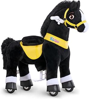Ride on Toys Riding Black Horse Toys Essential Model E (with Brake/ 30" Height/Size 3) Pony Rider Walking Animals Rocking Horse Ride on Horse for Kids Riding Toys No Battery Electricity E338