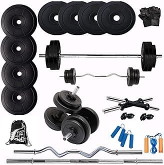Bodyfit Fitness Home Gym Set (10kg-100kg) dumbles Set for Home Gym & Fitness Equipment,Exercise Set. (16 Kg Gym Set)