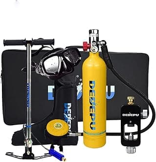 – DEDEPU Scuba Gear Scuba Diving Gear [Ultra-Durable& Safe Diving] Mini Scuba Tank Scuba Diving Equipment Mini Scuba Tank with Pump 1Liter/20-25 Minutes of Diving time 200BAR/3000PSI