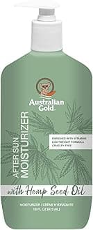 Australian Gold After Sun Moisturizing Lotion with Hemp Seed Oil, Enriched wi...