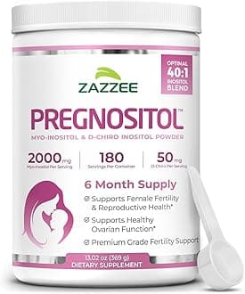 PREGNOSITOL Powder, 6 Month Supply, Myo-Inositol and D-Chiro-Inositol 40:1 Fertility Blend, Free Scoop for Exact Dosage, Premium Balanced Formula, 180 Servings, Vegan, All-Natural and Non-GMO