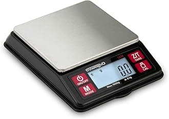 Truweigh LUX Digital Mini Scale (1000g x 0.1g, Black/Red) - Digital Kitchen Scale - Digital Travel Scale - Portable Food Scale - Meal Prep Weight Scale - Digital Gram Scale - Coffee Scale
