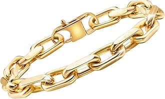 VNOX Link Chain Bracelets for Men - Cool Mens Bracelets Diamond-Cut Paperclip Solid Chain Bracelet Chunky Stainless Steel Jewelry Trendy Gifts