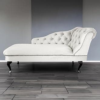 RegentTufted Chaise Lounge Sofa & Seating Handmade Velvet Living Room Bedroom Hallway Black Accent Chair (Right Hand, Cream)
