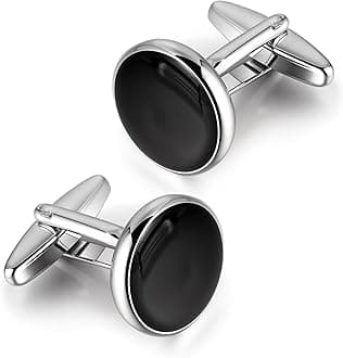 Mens Classic Black Silver Cuff Links, Elegant Men's Cuff Links for Business and Wedding, Copper Alloy Cufflinks, Mens Cufflinks for Formal Attire