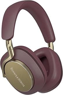 Bowers & Wilkins Px8 Over Ear Wireless Headphones, Advanced Active Noise Cancellation, Luxurious Materials, 30-Hour Battery Life, 15-Min Quick Charging, Royal Burgundy