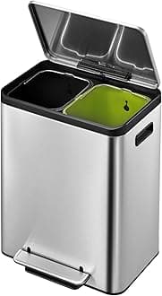 EKO Recycling Bin, Stainless Steel Matt, 32,1 x 40,4 x 49,2 cm