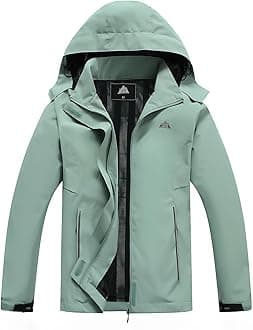 Women's Waterproof Rain Jacket Lightweight Raincoat Hooded Hiking Jacket Softshell Windbreaker
