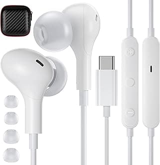 USB C Headphones for Samsung S22 Ultra S23 5G,Magnetic HiFi Stereo USB Type C Earphones In-Ear Wired Earbuds with Mic Noise Canceling for iPad Pro iPad Air Galaxy S21 S20 Flip4 Pixel 6a 6 7 OnePlus 11