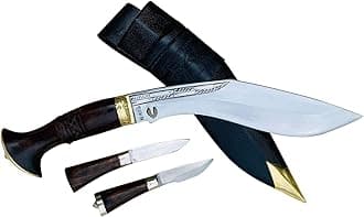 Khukuri House Nepal 10" Chitlange (Superior) Khukuri - Traditional Hand Forged Nepali Kukri Knife - High Graded Carbon Steel with Rosewood Handle