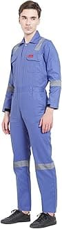 FRENCH TERRAINFRENCH TERRAIN® MEN'S 100% COTTON INDUSTRIAL WORK WEAR COVERALL BOILER SUIT WITH REFLECTIVE TAPE 210 GSM (S - 36, PETROL BLUE)