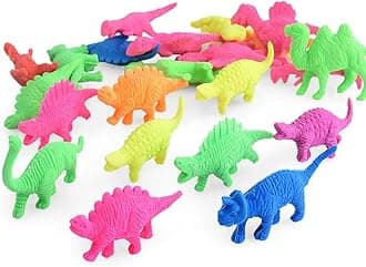 30 Pieces Dinosaur Shape Rubber Jelly with Free Jelly Beads | Standard Size Multi