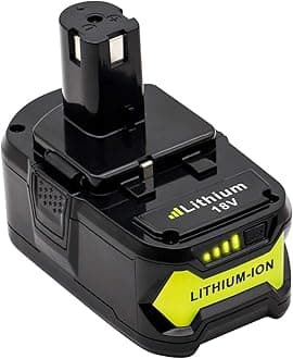 KINGTIANLE1pack 6.0Ah 18V Replacement Battery for Ryobi 18V Lithium Battery P102 P103 P105 P107 P108 P109 Ryobi ONE+ Cordless Tool